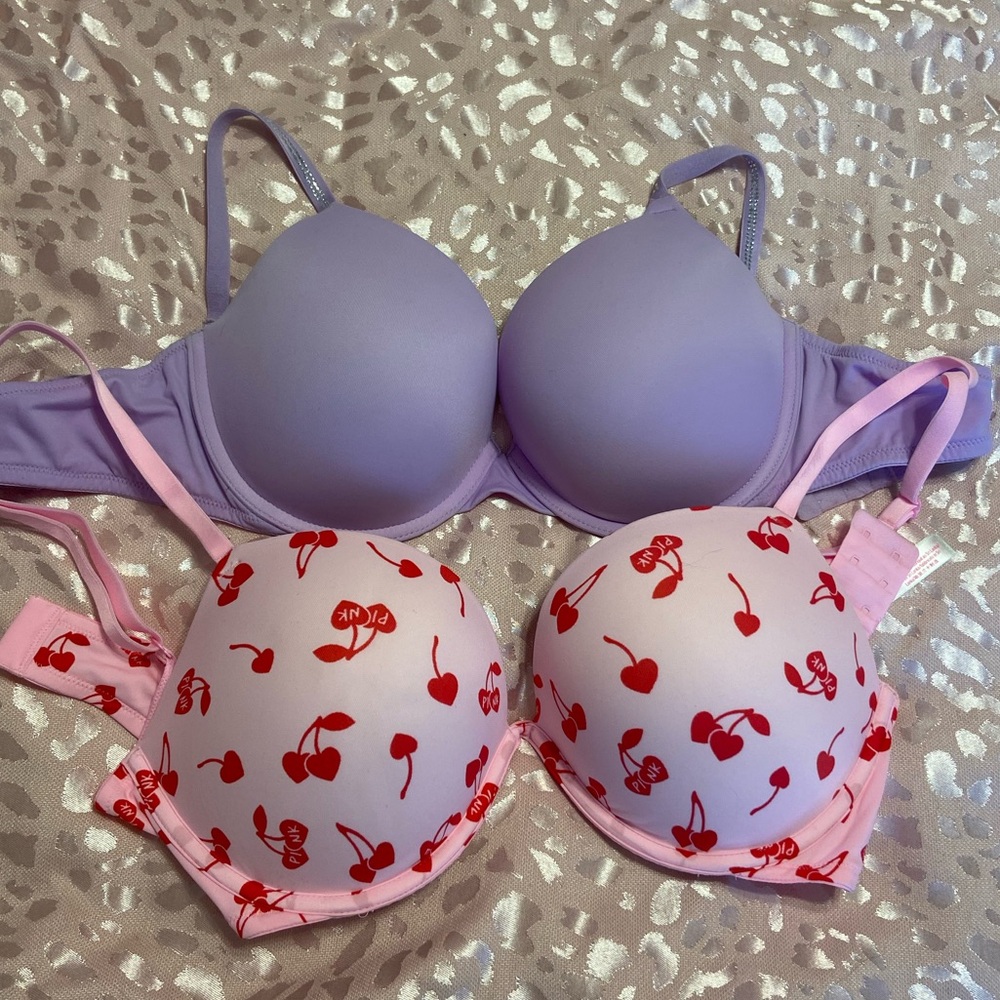2 Victorias Secret PINK Push Up Bras